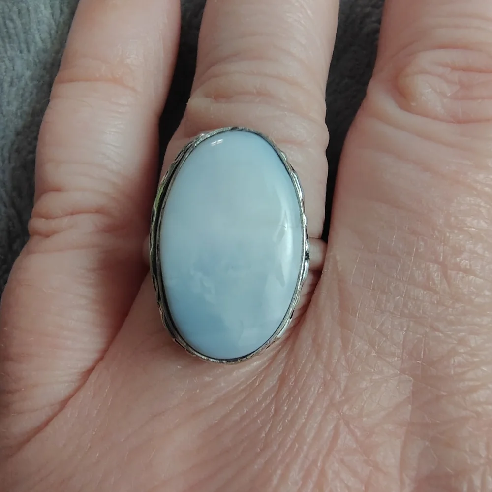 Blue Chalcedony Statement Ring - Picture 2 of 6